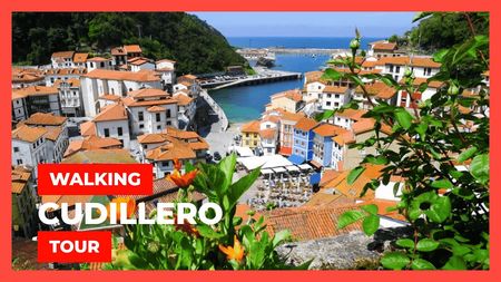 This is a thumbnail for the video: Walking tour Cudillero | North of Spain [4K]