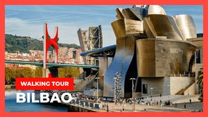 Walking tour Bilbao at Basque Country | North of Spain 4K