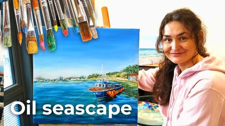 This is a thumbnail for the video: Oil Seascape of Ribadesella | North of Spain [4K]